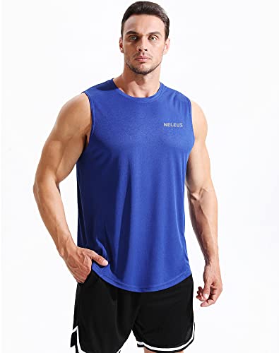 Image of NELEUS Men's 3 Pack Dry Fit Athletic Muscle Tank Workout Gym Shirt