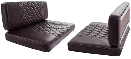 AZXZCS Replacement Camper Cushion RV Dinette Cushions 2 Sets of PU Leather Dinette Cushions with Memory Foam Camper Trailer Bed (Brown 36)
