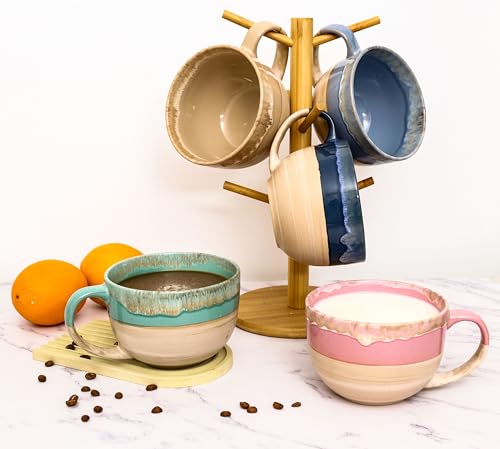 hengshukeji Large 24 OZ/700ml Ceramic Coffee Mugs,Soup Bowls with Handles,Extra Big Jumbo Tea Cup Mug for Office and Home - Image 3