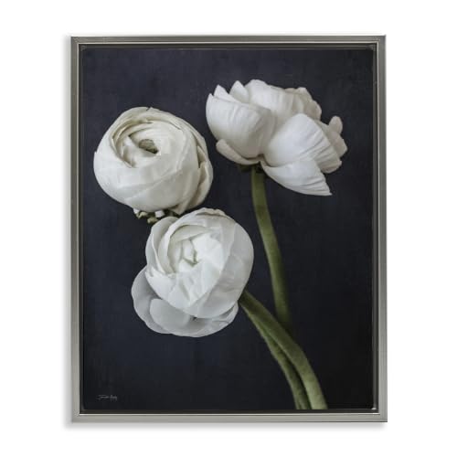 Chic Ranunculus Floral Still Life, 17 x 21 Inch Canvas in Floater Frame