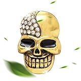 Totenkopf-Auto-Lüftungsclip – Totenkopf aus vergoldetem Metall, Schnalleninstallation, elegantes Ornament für den Luftauslass | Auto-Innendekoration, Duftspender