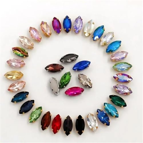 Strass à coudre olive pour la création de bijoux et customisation