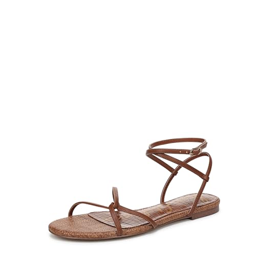 Sam Edelman Womens Ellina Flat Sandal Rich Cognac 7 Medium