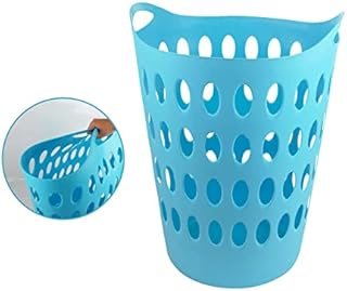 YöL Laundry Basket Flexible Plastic Handles Easy Carry Clothes Washing Tall Grey