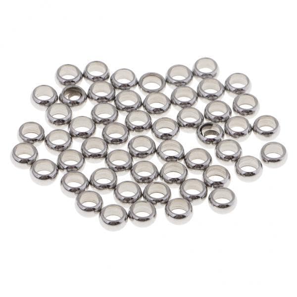 SNAPPSY 8x50 Pieces Stainless Steel Ring Spacer Beads Large Hole European Charm 30mm-picture-35