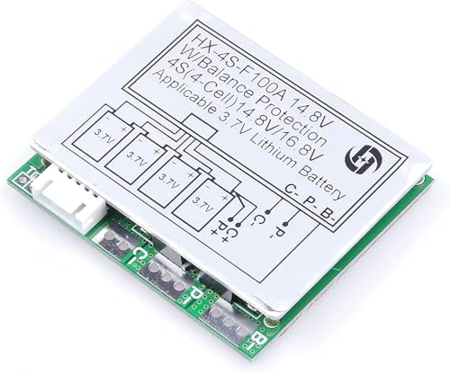 Image of Electrobot 4S 100A 12.8V 14.4V LiFePO4 Lithium Battery BMS PCM Board with Balance Function | 4-Cell 18650 Battery Management Protection Module | 16.8V Charging Voltage - Single Unit
