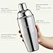 Cocktail Shaker, KITESSENSU 24oz Drink Shaker with Bartender Strainer, Measuring Jigger, Bar Mixing Spoon, Cocktail Recipe Guide, Professional Drink Mixer Set for Beginners, Silver