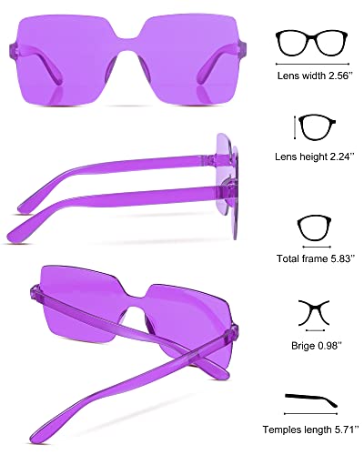 Chumia 51 Pairs Colored Fun Sunglasses Bulk Candy Party Rimless Transparent Square Tinted Sunglasses Rectangle Colorful Bulk Frameless Colored Glasses for Women Men Cosplay2