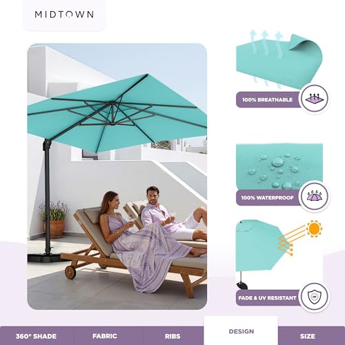 Image of Midtown Umbrellas Grande Square - 9 x 9 Ft Cantilever Umbrella
