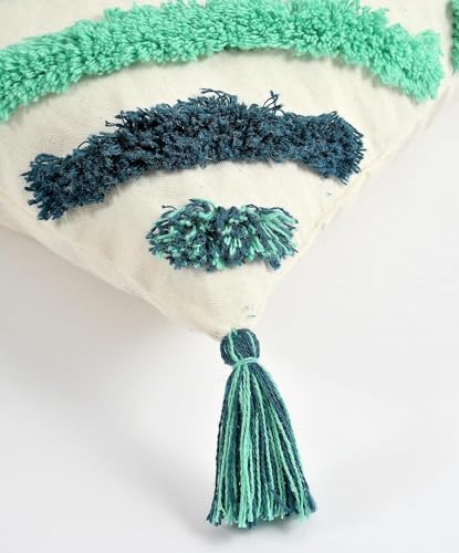 Image of Furnistitchs Premium Decorative Throw Cushion Pillow Cover Boho Home Decor - Living Room Bedroom Couch Sofa Cushion Covers 16 inch x 16 inch (2, Green Diamonds)