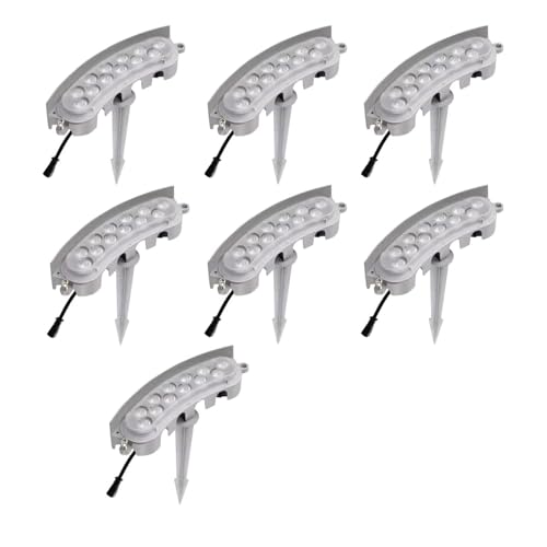 ZYGPH Luces para Exteriores, focos pequeños para paisajismo, Luces LED de bajo Voltaje para Anillos de árboles, para césped de Parque (luz Blanca cálida, Paquete de 6) (Blanco 7)