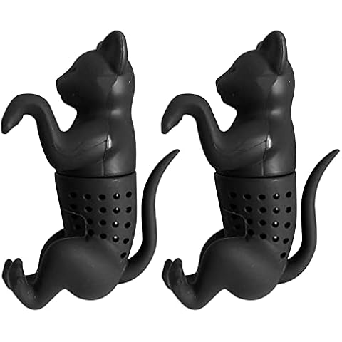 Tee Infuser,2 Stück Silikon Teesieb Teeei Teefilter Katze Tea Infuser Teekugel Netter Katzenform Teefilter Wiederverwendbare Cartoon Tee Sieb Cover