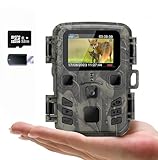 ZYJDGNNY Mini Wildkamera 20MP 1080P HD mit Nachtsicht & Bewegungsmelder - IP65 Wasserdicht + 32GB Karte - Wildlife Camera für Jagd/Garten - Tierkamera mit 850nm IR LEDs