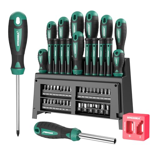 HYCHIKA Schraubendreher Set, 51 PCS Schraubenzieher Set, Einschließlich Kreuzschruubendreeher, Flachschraubendreher und Präzisionsschraubendreher, Geeignet für DIY, Wartungsmöbel, Computer, Spielzeug