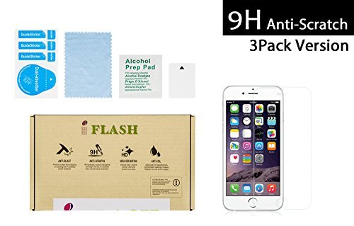 IFLASH iPhone tempered glass Screen Protector, Crystal Clear Tempered Glass Screen Protector for Apple iPhone - Bubble Free/Transparent Crystal Clear Version (iPhone 6S/6)