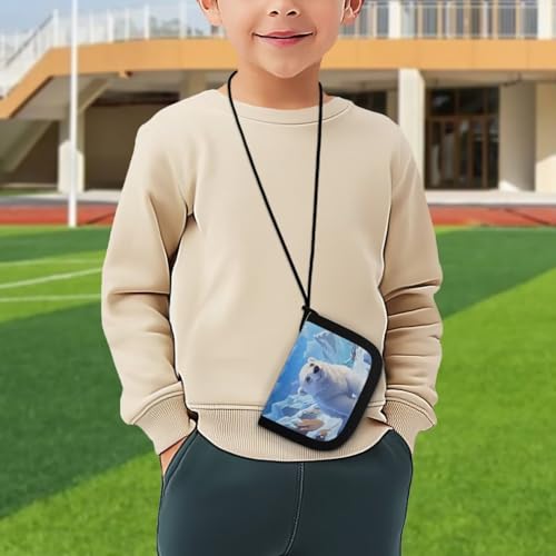 Polar Bear Kids Wallet Boys 10-12 Lightweight Small Wallet for Toddler Boys Personalized Blue Bifold Wallets with Coin Pouch Card Holder3