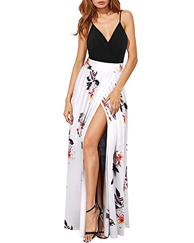 Image of Newshows Women's 2026 Lightweight Summer Wedding Guest Beach Vacation Casual V Neck Split Flowy Maxi Dress