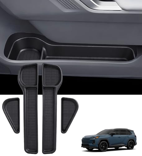 Katorn 4PCS Door Side Organizer Storage Tray for Toyota RAV4 Interior Accessories, Front & Rear Door Storage Insert Tray for 2026 RAV 4, Black