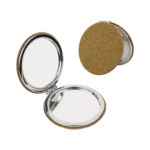 Inkiscript Small Folding Round Compact Mirror - Lightweight, Recycled Green