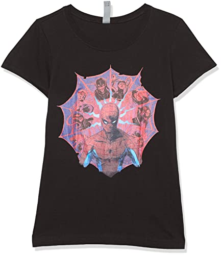 T-shirt Marvel fille noir imprimé Tangled Webs vêtement été coton taille S