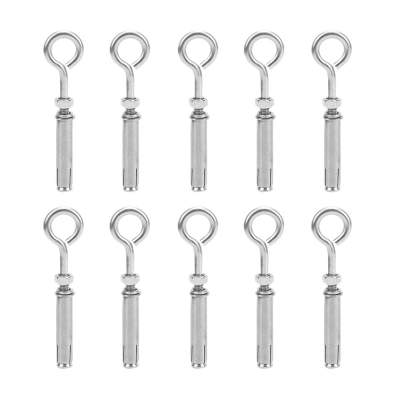 Pernos de ojo 10 piezas M6x40mm Perno de expansión Perno de anclaje Anillo de acero inoxidable 304 Perno de ojo de anclaje de elevación Perno de ojo de expansión Perno de ojo