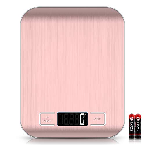 Mik-Nana Food Scale, 22lb 10kg Digital Kitchen Scale Weight Grams and Oz for Baking and Cooking, 1g 0.1oz Precise Graduation, Easy Clean Stainless Steel