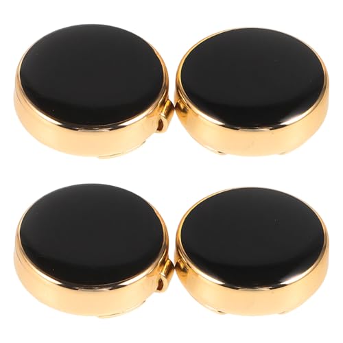 GAROZATION Gemelos para Hombre Redondos Negros, Cobre, 2 Pares, Cubre Botones de Camisa para Traje Formal, Bodas y Eventos, Accesorios de Puño Duraderos y Elegantes