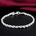 Couples Bracelets,Couple Fashion Twist Rope Silver Plated Bracelet Party Jewelry Engagement Gift