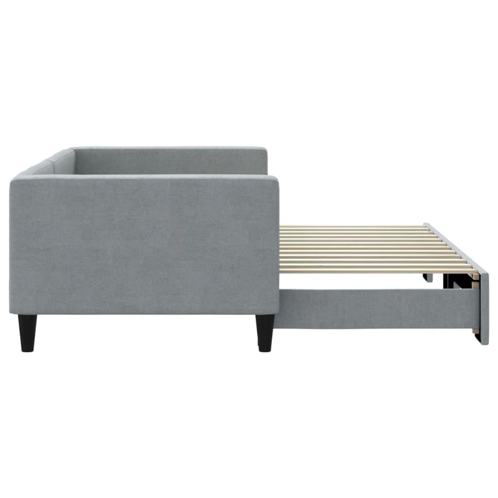vidaXL Sofá Cama Nido Tela Gris Claro 90x200 cm