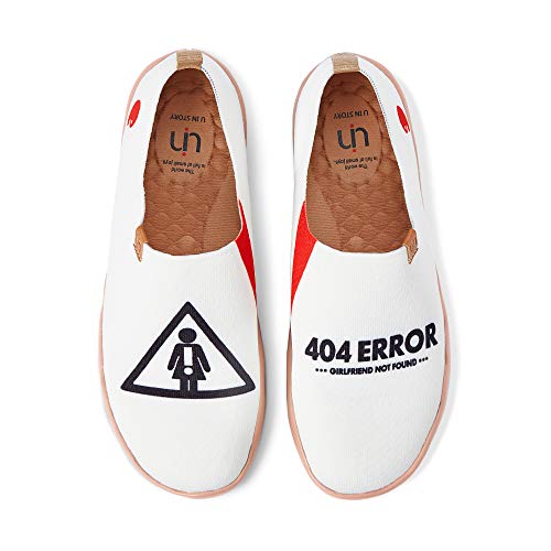 UIN Men's Loafers Lightweight Knitted Sneakers Walking Casual Slip Ons Funny Style Art Painted Travel Shoes 404 Error (10)