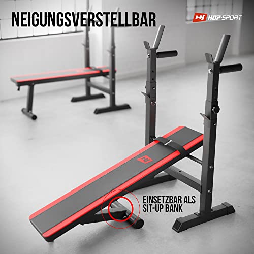 Hop-Sport 1080 halterbank met halterhouder, drukbank, trainingsbank, inklapbaar - Image 5