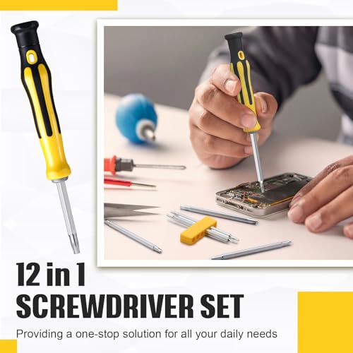 Lanties 24 Pack 12-in-1 Multi Bit Screwdriver Set, 6 Double-ended Screwdriver Portable Multi Purpose Repair Tool for Laptop, Phone, Watch, Eyeglasses, Doorbell, Electronics by Lanties - Used condition - Image 3