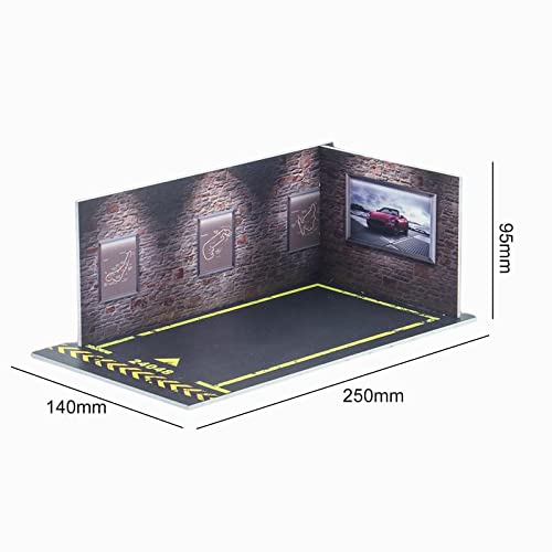 2X Área para exhibir autos escala 1:24 con diorama miniatura 5