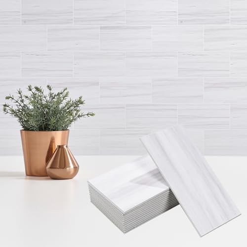 StyloVue 100 Pieces Peel and Stick Backsplash for Kitchen, 3' x 6' PVC Subway Tile 2026 Upgraded Dolomite Star Gray Backsplash Stick on Tile Elevate Kitchen Fireplace RV