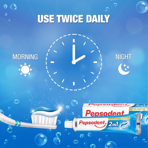 Image of Pepsodent 2-in-1 Toothpaste 80G ||First in India Paste + Gel formula || Helps prevent cavity + Freshens breath 450G (150G*3)