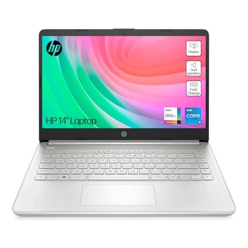 HP 14″ Laptop, Intel Core i5-1235U Processor, 16 GB RAM, 512 GB SSD, Intel Iris Xe Graphics, FHD Display, Up to 8hrs battery, Win 11, Dual Speakers, Natural Silver, 14s-dq5010sa