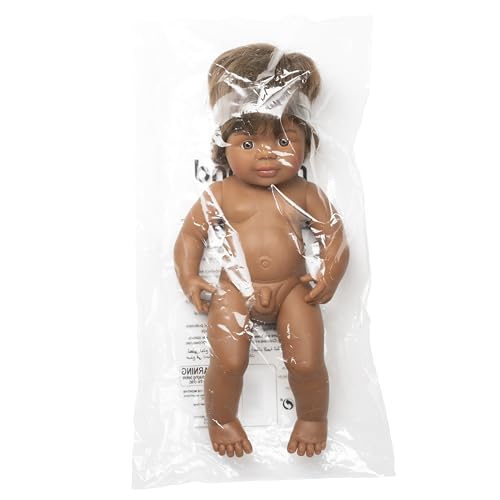 Miniland Baby doll Australian Aboriginal boy 38cm in retail box with underwear (31047), Natural, 15" - Image 2