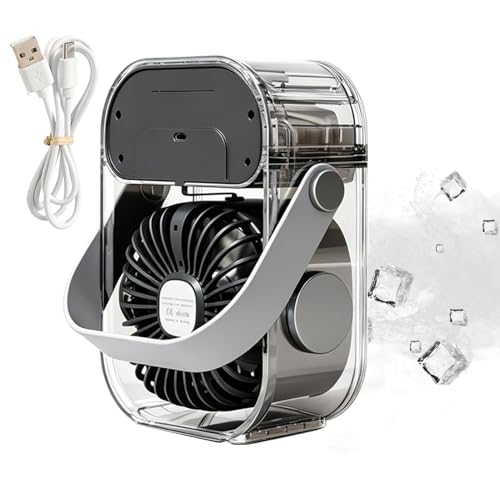 Ventilateur portable à 3 vitesses réglables avec veilleuse lumineuse - 2