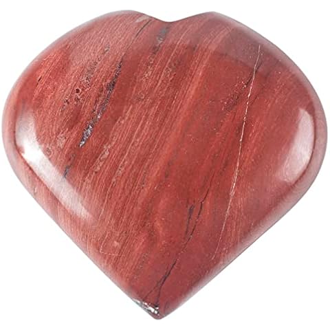 Crocon 50mm Noreena Jasper Heart Stone Big Heart Shape Puff Stones Set 450+ Carats Pocket Crystal Healing Tumble Collection Palm Worry Stone Good Luck Charm Meditation Gift Craft Home Decor Cover