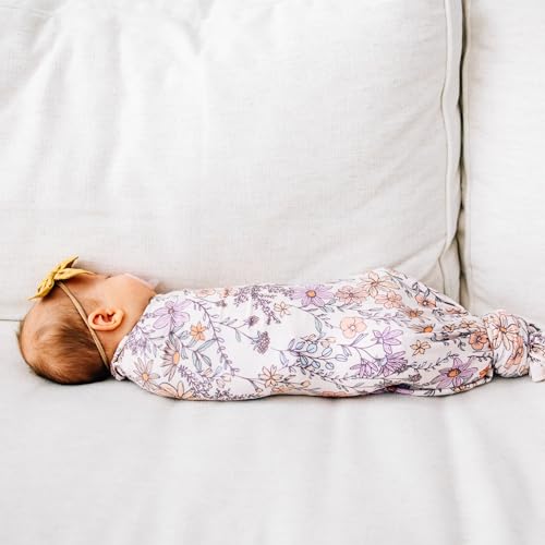 Image of Copper Pearl Swaddle Blankets for Newborns | Soft Stretchy Receiving Blankets for Boys and Girls | Large 46 x 46 Inch Baby Blankets | Lightweight and Breathable Swaddles | Flora