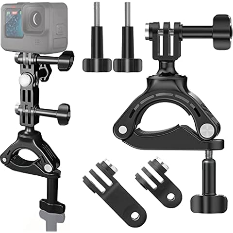 Niewalda Upgrade Action Camera Mount Clamp for Bicycle/Motorcycle, 360° Rotation Bike Motorcycle Camera Mount Compatible with GoPro, OSMO DJI, Handlebar Mount for Action Cameras Cover