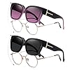 JSTHHTT 2Pcs Surlunettes de Soleil Polarisées pour Homme et Femme, Lunettes de Soleil Tendance Carrées Unisexe, pour Conduite, Cyclisme, Sport et Loisirs Protection UV400