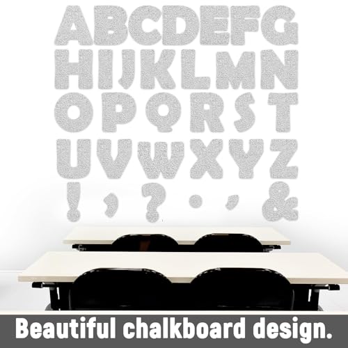 Image of Qyeahkj 150 PCS Large 6 inch Font Silver Letters and Punctuation Set Glitter Bulletin Board Poster Alphabet Cutout for Classroom School Display A Great Helper to Inspire Students' Learning Interest