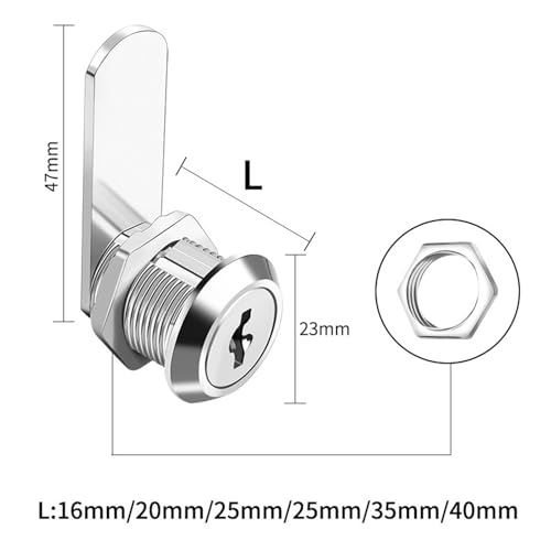Image of RV Storage Locks, Camper Compartment Storage Door Locks with Keys, Cabinet Lock for RV Camper Travel Trailer, Drawer Cabinet Toolcart Storage, 1-3 /8 Inch 4 Locks with 8 Keyed Alike, Zinc Alloy