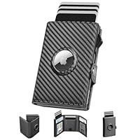 Manmaxim Portmonee Herren Airtag Slim Wallet mit RFID Schutz, Smart Wallet Karten Geldbeutel Herren, Kompakt Air Tag Geldbörse für 12 Karten & 2 Ausweis, Pop-up Portemonnaie mit Münzfach