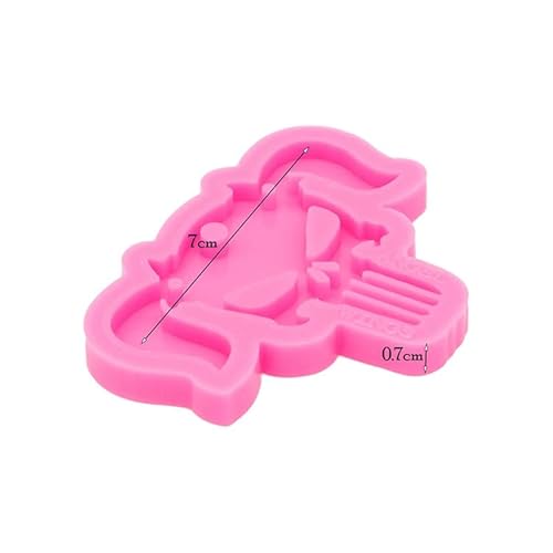 Shiny Glossy Skull Girl Shape Resin Keychain Mold Silicone Keychain Molds Clay Molds Halloween Necklace Jewelry Making Mold Skeleton Resin Silicone Molds #TOP6