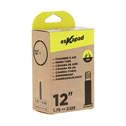 esKapad Inner Tube 12 Inches x 1.75 to 2.125 cm Schrader Valve Children's Unisex Youth Black, 12 pouces x 1,75 à 2.125 - Image 4