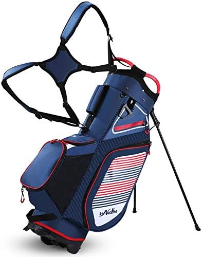Golf Stand Bag for Men Navy 14 Way Divider Golf Bags, 6LB Lightweight Portable Walking/Riding Bags with Dust Cover, Strap (Blue)