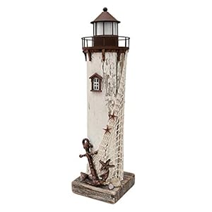 Wooden Lighthouse Decor with Light, Decorative Nautical Lighthouse Nightlight Rustic Ocean Sea Beach Themed Lighthouse Decoration Wooden Lighthouse Decor with Light Decorative Nautical Lighthouse Nightlight Rustic Ocean Sea Beach Themed Lighthouse Decoration