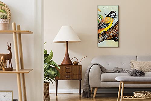 Horloge salon moderne oiseaux toile décorative 30x60cm - 4